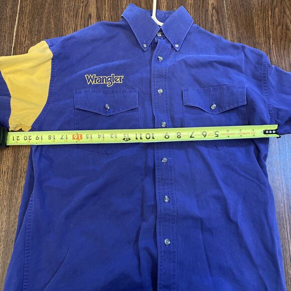 Wrangler Western Shirts Men’s Size Medium Button Up Embroidered Spell Out - Picture 9 of 11